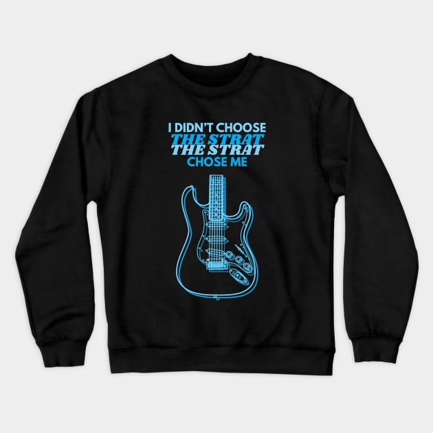 I Didn't Choose The Strat S-Style Guitar Body Outline Crewneck Sweatshirt by nightsworthy
